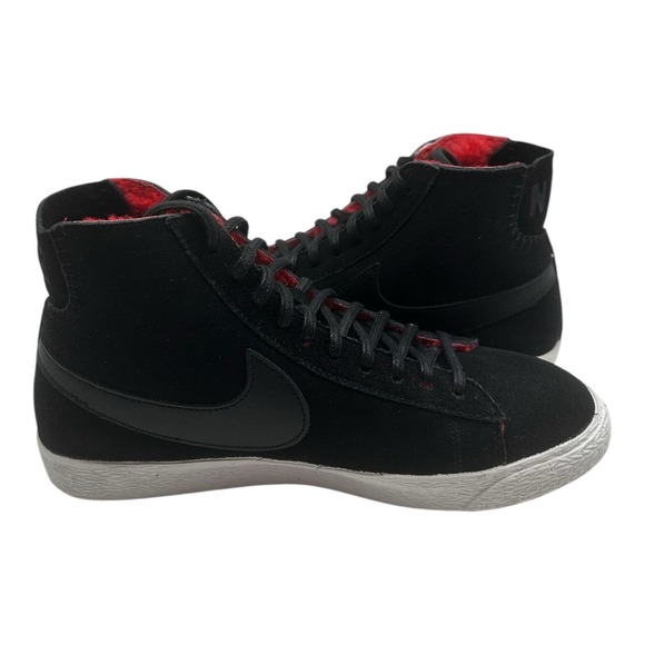 Nike Blazer Mid Premium Shoes Womens‎ Sz 8 Black Red White Sneakers 403729-007 - Picture 7 of 10